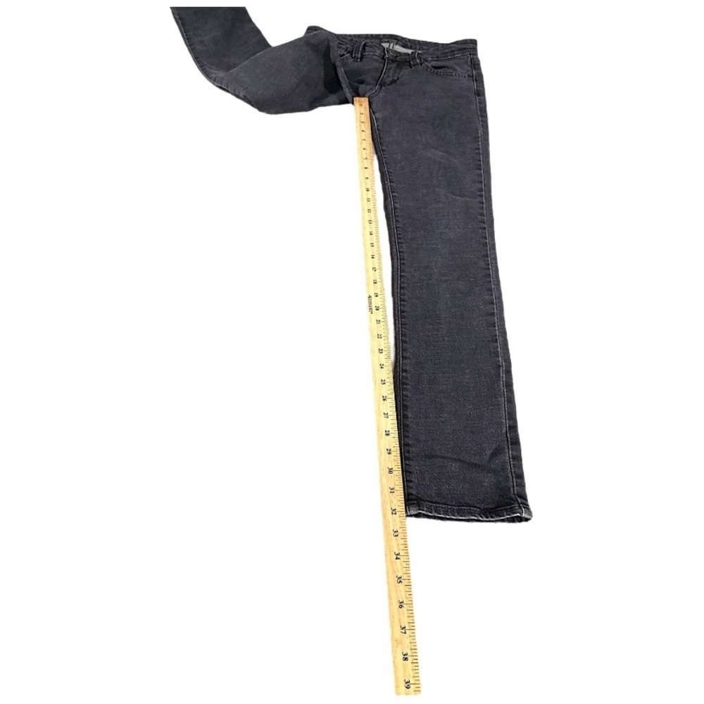 BCBGMAXAZRIA Jeans Womens 26 Graphite Slim Straight Long Biker Rockstar Y2K Club - Picture 4 of 15